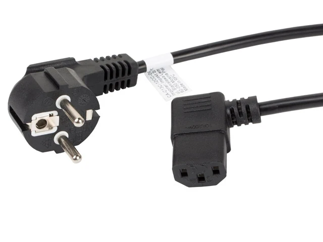 Lanberg CEE 7/7 -> IEC 320 C13 power cord 1.8m angled right VDE, black