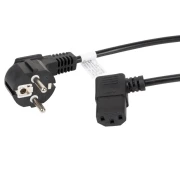 Lanberg CEE 7/7 -> IEC 320 C13 power cord 1.8m angled right VDE, black