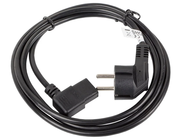 Lanberg CEE 7/7 -> IEC 320 C13 power cord 1.8m angled right VDE, black