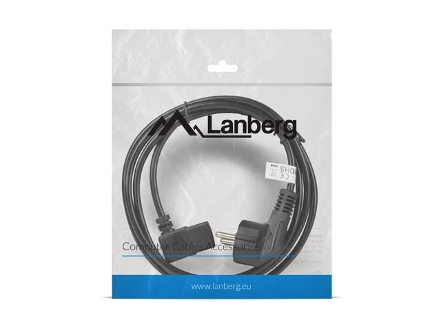 Lanberg CEE 7/7 -> IEC 320 C13 power cord 1.8m angled right VDE, black