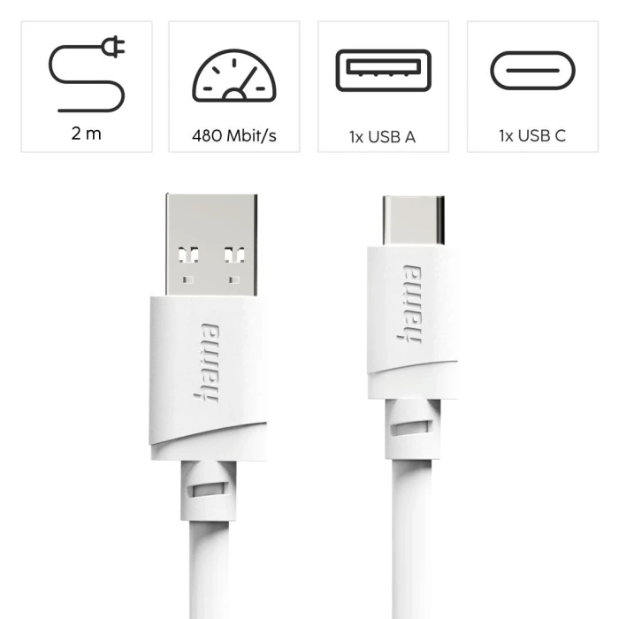 HAMA USB-A > USB-C 2.0 - 2.0m