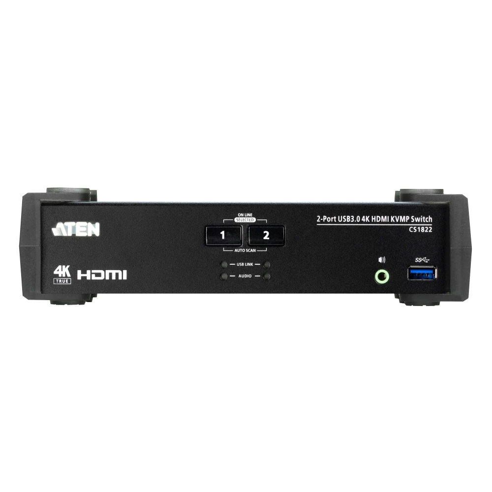 KVMP превключвател ATEN CS1822, 2-портов, 4K, USB 3.0, HDMI Audio