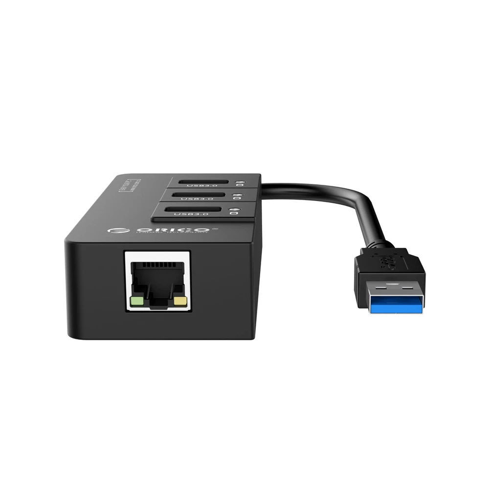 Orico хъб USB3.0 HUB 4 port + LAN - HR01-U3
