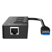 Orico хъб USB3.0 HUB 4 port + LAN - HR01-U3