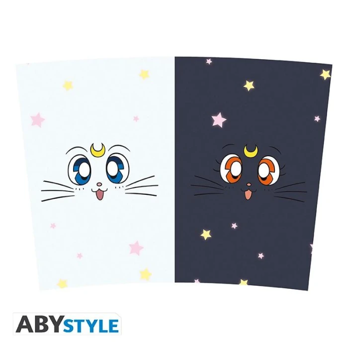 Термо чаша ABYSTYLE SAILOR MOON Luna & Artemis, Черен/Бял