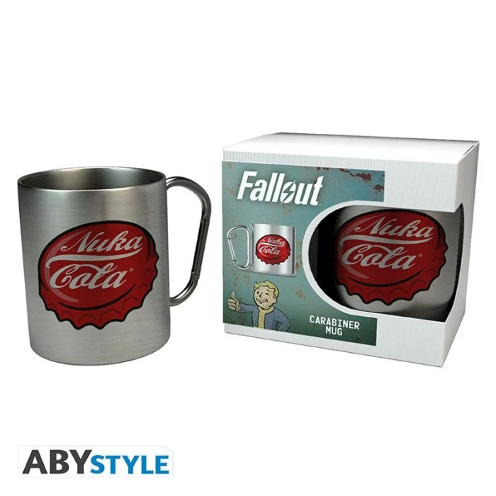 Чаша ABYSTYLE FALLOUT Mug Carabiner Nuka Cola, Метална, Сребрист