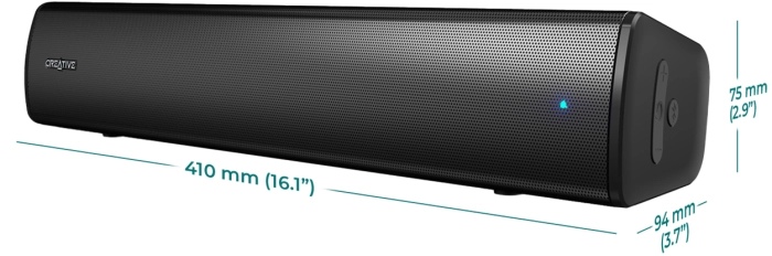 Bluetooth Soundbar Creative STAGE AIR V2, 2.0, USB-C, Aux-in, 10W, Черен