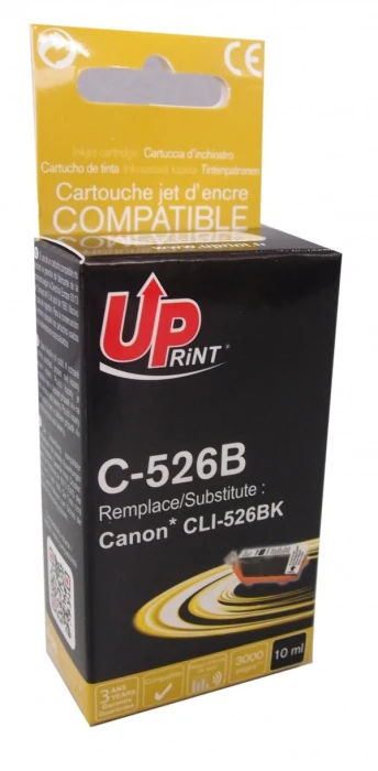 Мастилница UPRINT CLI526 CANON, С чип, Черен