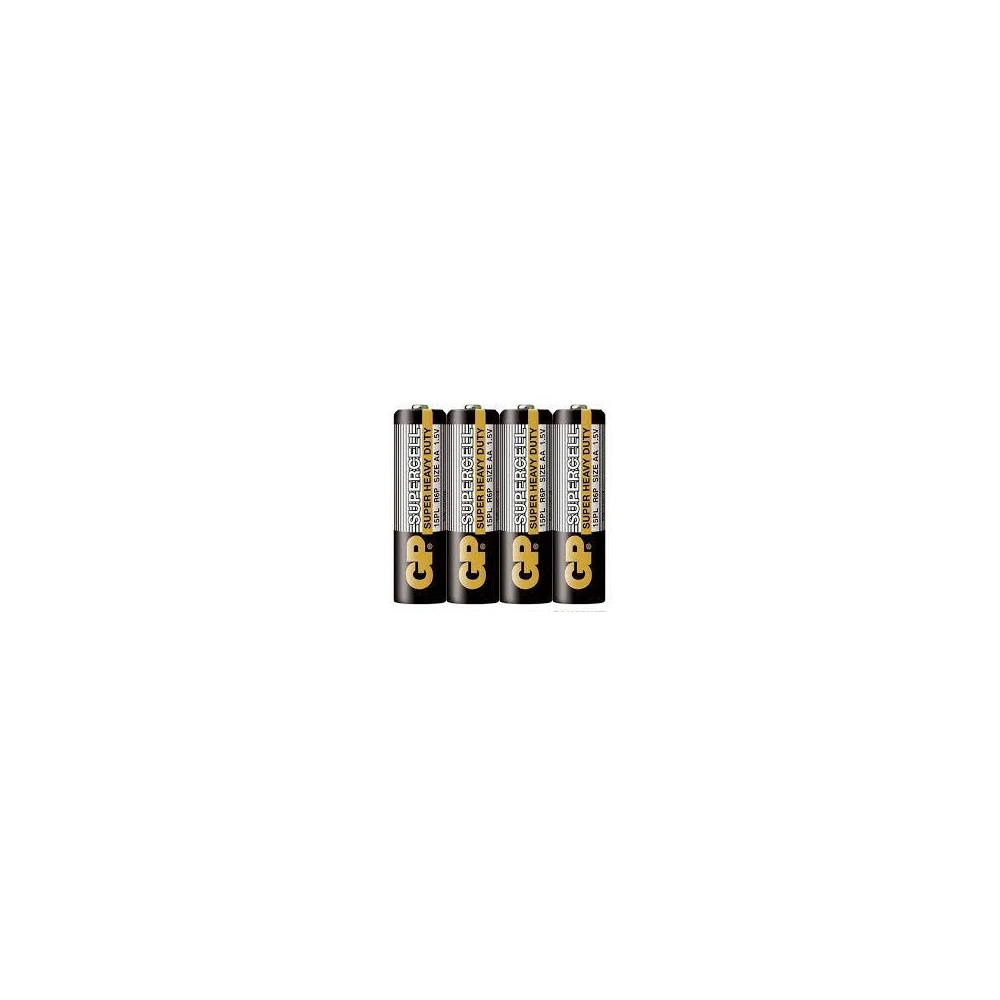 Цинк карбонова батерия GP SUPERCELL 15PL-S4, R6, 4 бр. в опаковка / shrink, 1.5V