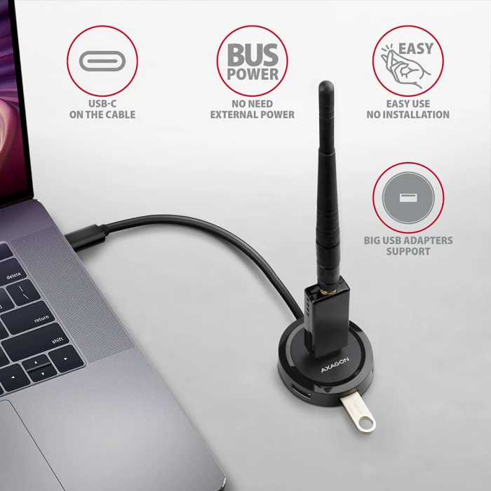 AXAGON HUE-P1C SuperSpeed USB-C ROUND hub
