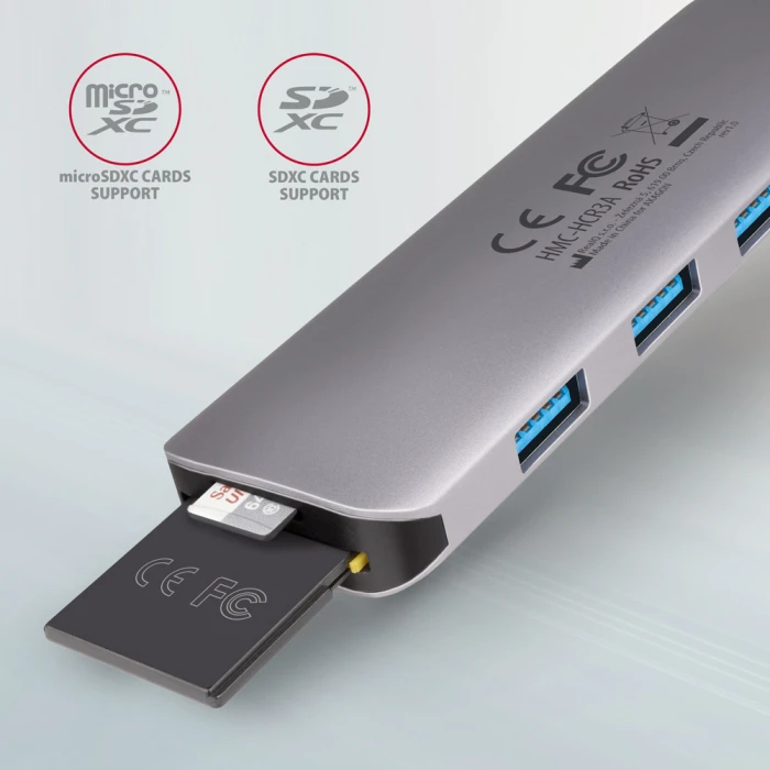 AXAGON HMC-HCR3A SuperSpeed USB-C COMBO 5in1 hub