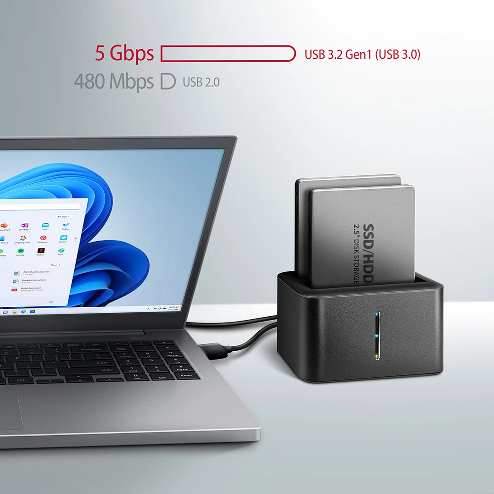 AXAGON ADSA-D25 USB DUAL 2.5" SSD/HDD MINI dock