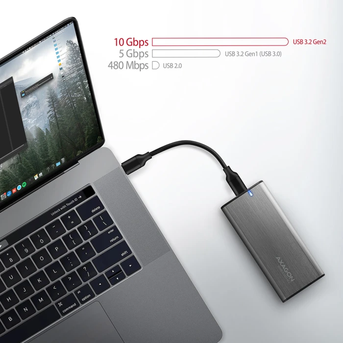 AXAGON EEM2-SG2 USB-C - M.2 NVMe & SATA SSD