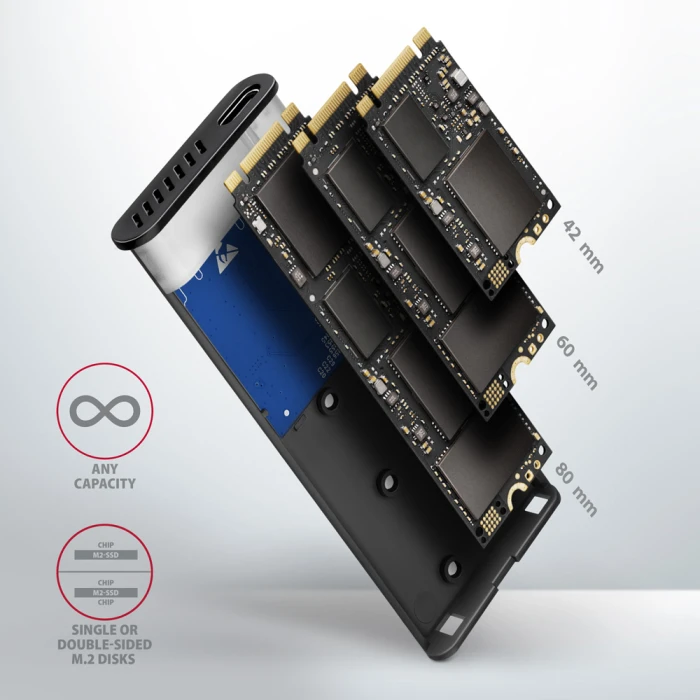 AXAGON EEM2-SB2 M.2 NVMe & SATA SSD