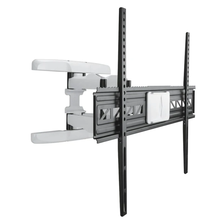 Стенна стойка за TV HAMA, Регулируема, 46"-90", до 75 кг, Черен/Бял
