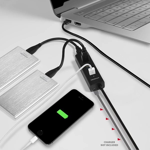AXAGON HUE-S2BL USB3.0 CHARGING hub