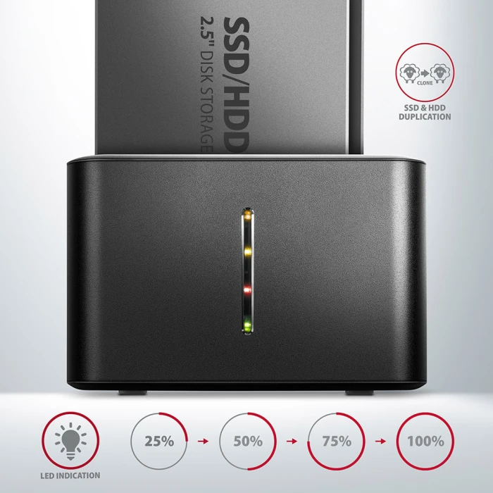 AXAGON ADSA-D25 USB DUAL 2.5" SSD/HDD MINI dock