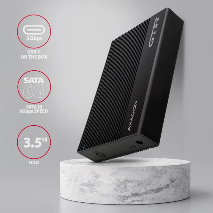 AXAGON EE35-GTR USB-C RIBBED 3.5"