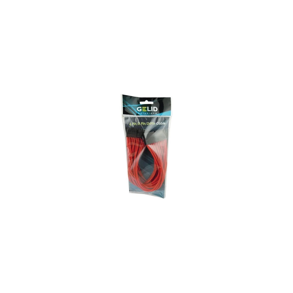 GELID 24pin Power extension cable 30cm individually sleeved RED, 18 AWG