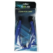 GELID 6+2pin VGA PCI-E Power extension cable 30cm individually sleeved BLUE, 18 AWG