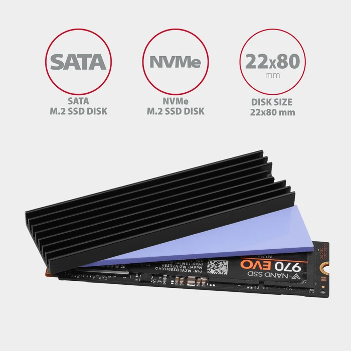 AXAGON CLR-M2L6 M.2 SSD Пасивен охладител
