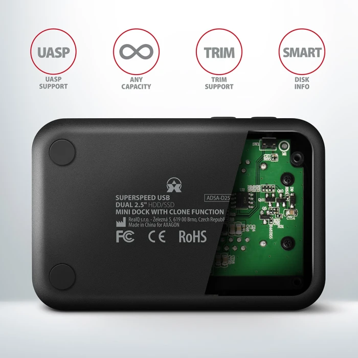 AXAGON ADSA-D25 USB DUAL 2.5" SSD/HDD MINI dock