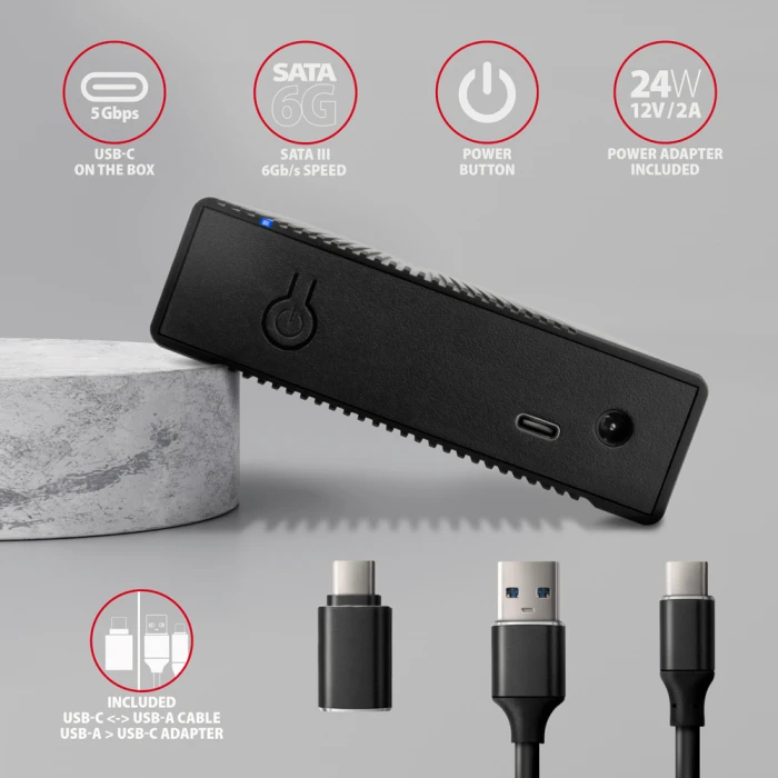 AXAGON EE35-GTR USB-C RIBBED 3.5"