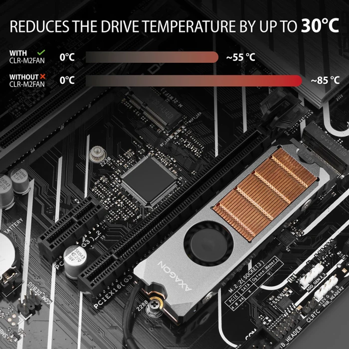 AXAGON CLR-M2FAN heatsink for M.2 SSD