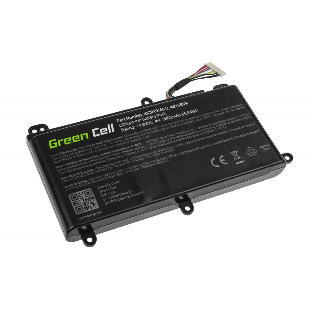 Батерия  за лаптоп GREEN CELL AS15B3N, за Acer Predator 15 G9-591, G9-592, G9-593, 17, G9-791, G9-792, G9-793, 17X, GX-791, GX-792, 21X, 14.4V, 5800mAh