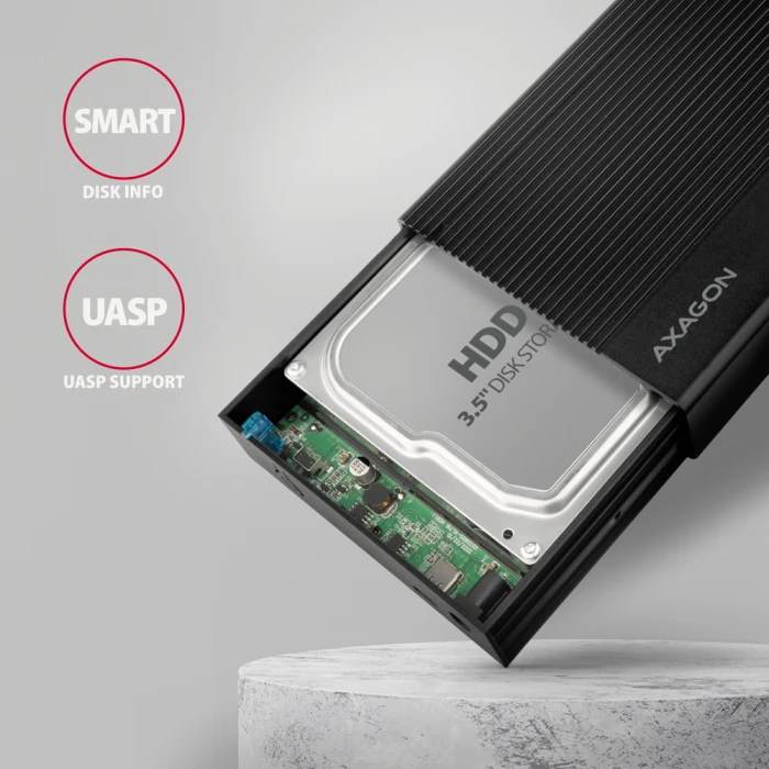 AXAGON EE35-GTR USB-C RIBBED 3.5"