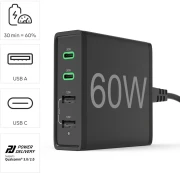 HAMA Зарядна станция 4 порта 60W