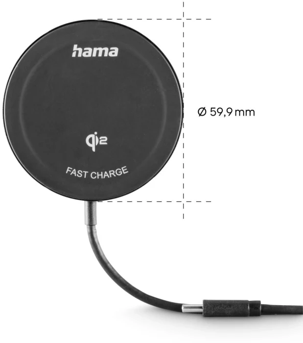 HAMA Безжично зарядно Qi2 15W за Apple