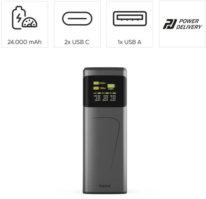 HAMA батерия 200W High Power 24000 mAh