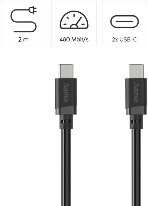 HAMA USB-C 60W - 2.0m