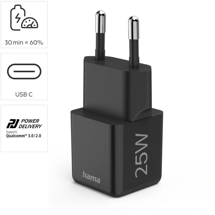 HAMA Бързо мини зарядно USB-C 25W