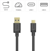 HAMA USB-A > USB-C 5Gbps - 1.5m