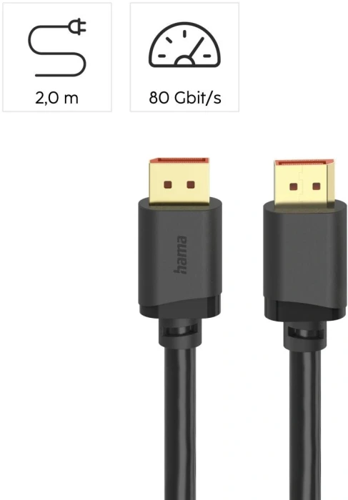 HAMA DisplayPort 2.1 80 Gbit/s - 2.0m