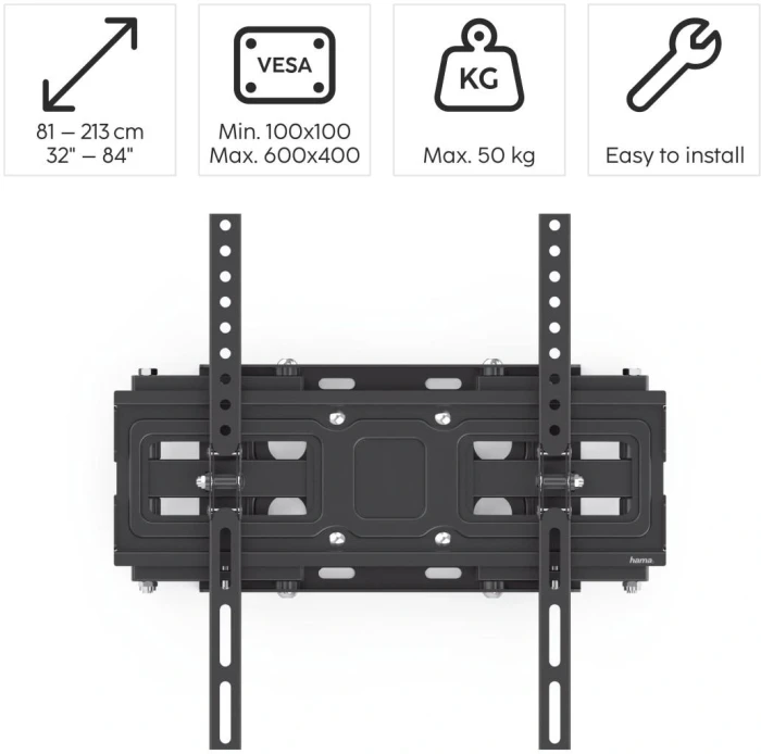 Стенна стойка за TV HAMA 84" 50кг