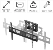 HAMA Стенна стойка за TV 85” до 50кг