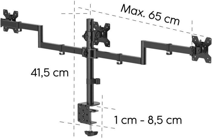 HAMA Стойка за 3 монитора 13" - 27"