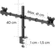 HAMA Стойка за 2 монитора 35" 12 кг