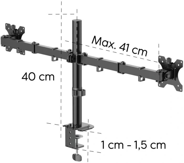 HAMA Стойка за 2 монитора 35" 12 кг