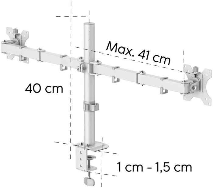 HAMA Стойка за 2 монитора 35" 12кг