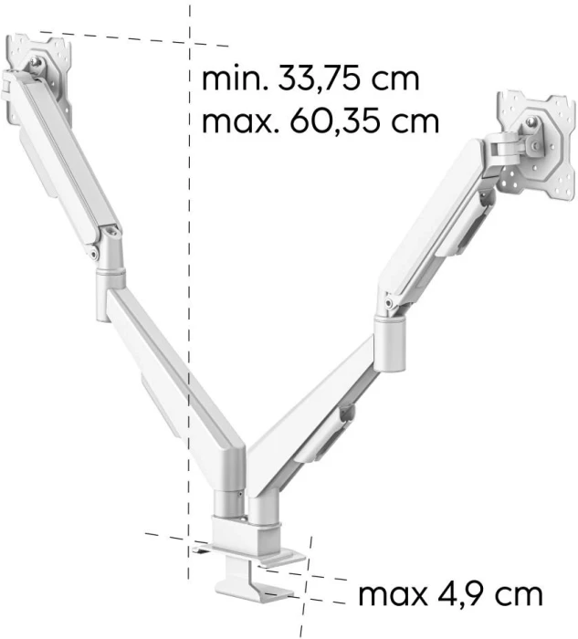 HAMA Стойка за 2 мониторa 35" 15кг