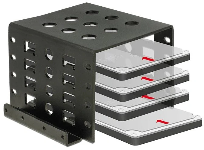 DeLock монтиране на 4x 2.5" SSD в 3.5" bay