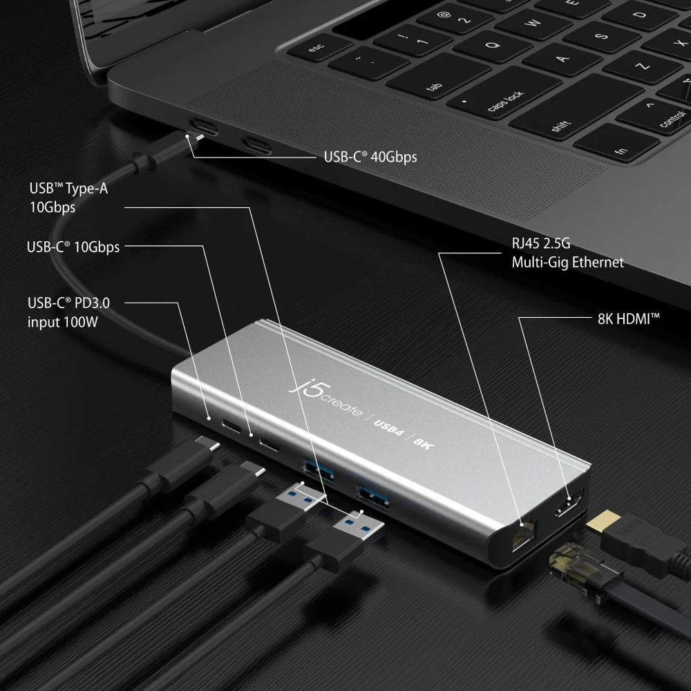 j5create JCD403 USB4 6in1 HUB