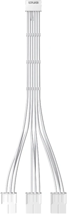 1stPlayer удължителен кабел Custom Sleeved Modding Cable White - 3 x PCIe 8-pin to 12VHPWR - FM3-B-WH