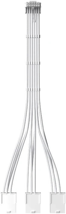 1stPlayer удължителен кабел Custom Sleeved Modding Cable White - 3 x PCIe 8-pin to 12VHPWR - FM3-B-WH