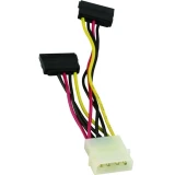 VCom Molex > 2 x SATA Power - 0.15m