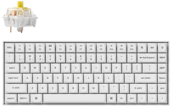 Keychron K2 Pro White QMK/VIA Hot-Swap Banana Switc
